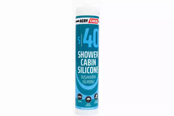Acrychem S40 Duşakabin Slikonu, Asetoksi Esaslı 280 Ml Montaj Slikonu, Şeffaf Slikon, Güçlü Yapıştırıcı
